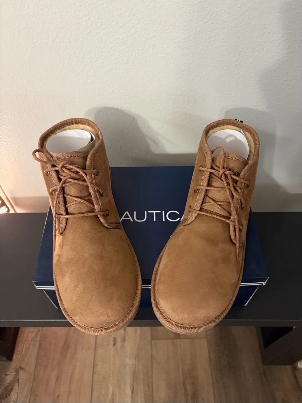 Nautica Men's Size 10 Tan Suede Chukka Boots - Lace-Up Casual